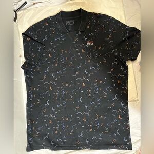 Converse Black Polo tshirt with Orange and Blue Accents